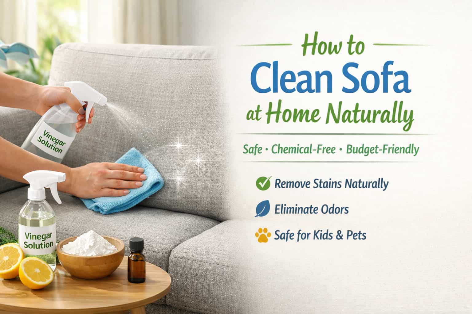 How to Clean Sofa at Home Naturally: Easy & Safe Cleaning Guide
